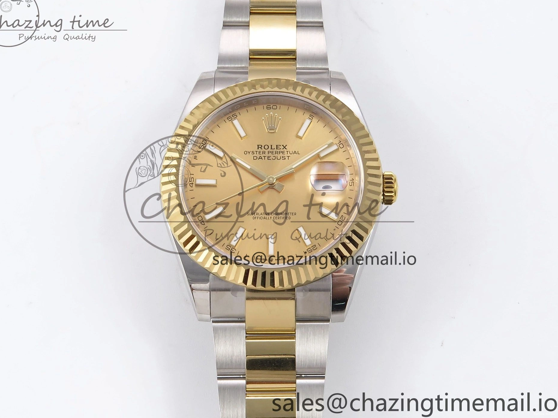 0506 DateJust 41 126333 EWEF Best Edition YG Stick Dial on SS YG Oyster Bracelet A Durable 971